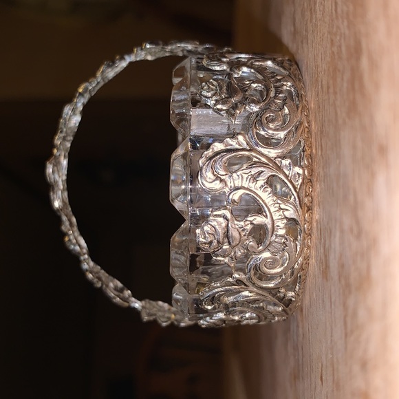 OTCO silver/crystal tea light holder?VINTAGE ITALY - Picture 2 of 6